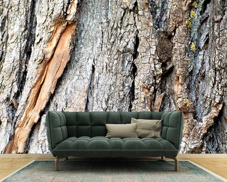 کاغذ دیواری سه بعدی طرح چوب درختی
