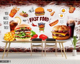 پوستر دیواری رستوران و همبرگر