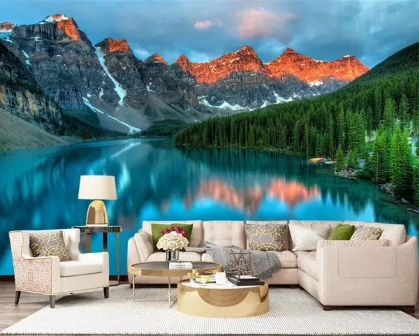 پوستر سه بعدی طبیعت طرح منظره دریاچه - Image 2