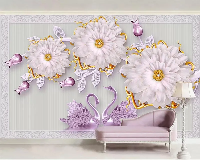 1573383345377.webp کاغذ دیواری سه بعدی طرح گل - Image 1