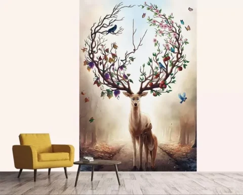 پوسترکاغذ دیواری سه بعدی گوزن