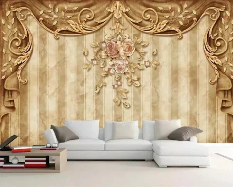 پوستر دیواری سه بعدی طرح کلاسیک رویایی