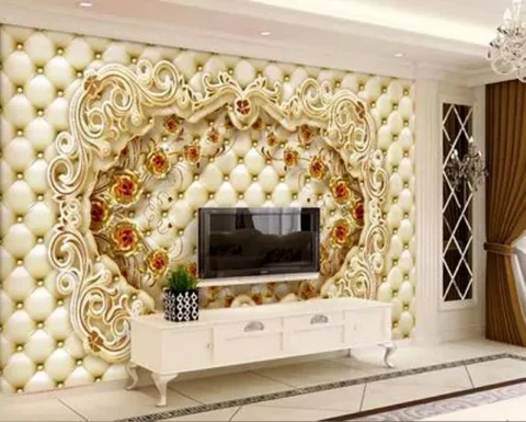 پوستر دیواری قاب طلایی و گل سرخ