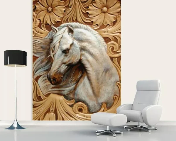 پوستر کاغذ دیواری مجسمه طرح اسب - Image 2
