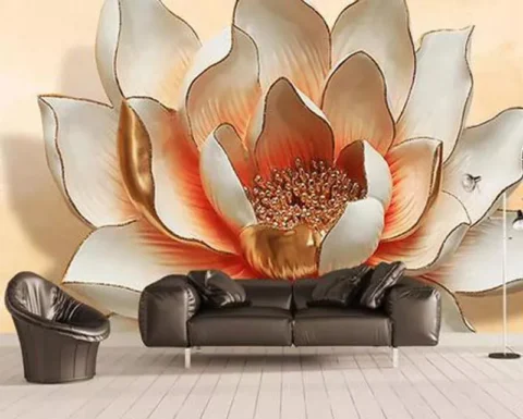 پوستر دیواری سه بعدی و برجسته گل بهاری