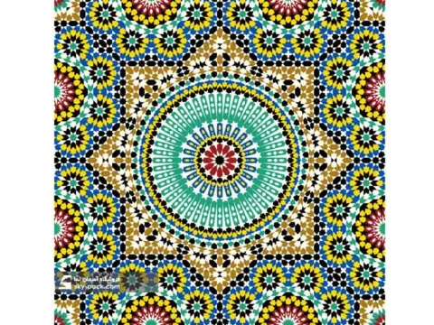 آسمان مجازی طرح اسلیمی رنگین