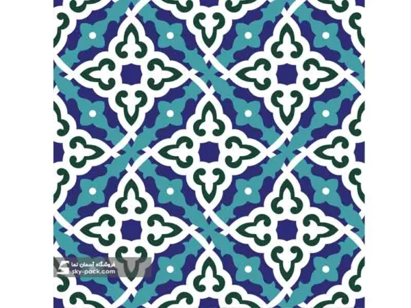 آسمان مجازی طرح اسلیمی آبی - Image 2