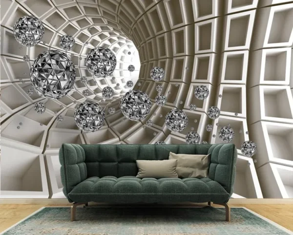 کاغذ دیواری سه بعدی  طرح هندسی - Image 2