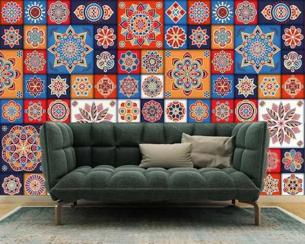 پوستر دیواری طرح کاشی رنگین - Image 2