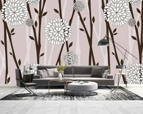 کاغذ دیواری ساده طرح شاخه ها