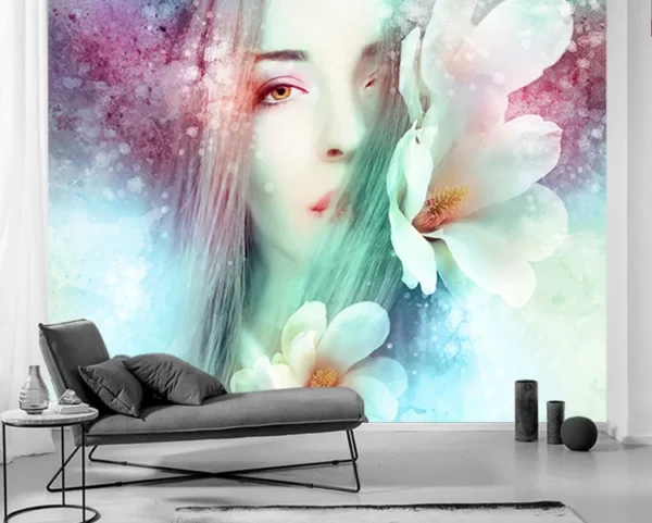 کاغذ دیواری هنری چهره طرح زن - Image 2
