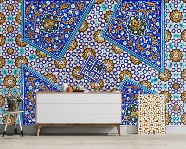 پوستر دیواری کاشی سنتی آبی - Image 3