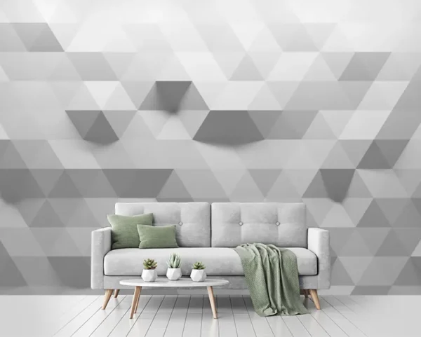 کاغذ دیواری سه بعدی طرح هندسی نامنظم - Image 2