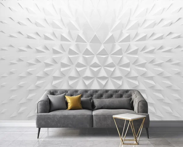 کاغذدیواری سه بعدی هندسی ساده وشیک - Image 2