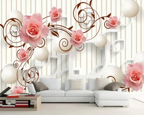 کاغذ دیواری سه بعدی راه راه برجسته
