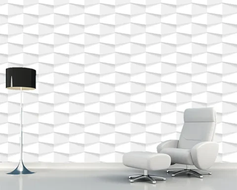 کاغذ دیواری اشکال هندسی لوزی سه بعدی