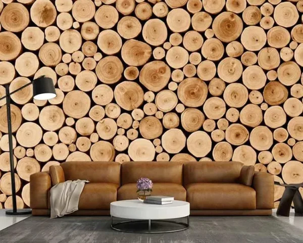 کاغذ دیواری سه بعدی طرح چوب - Image 2
