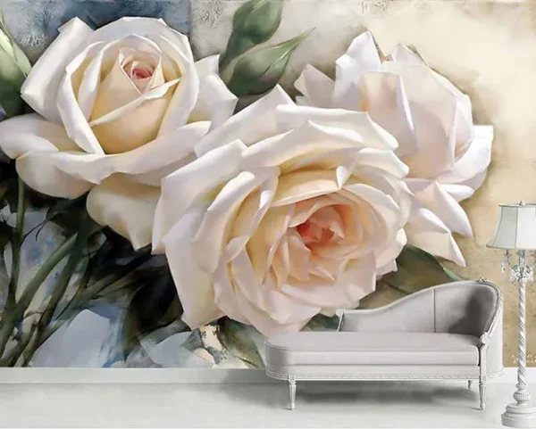 پوستر دیواری گل رز سفید - Image 2