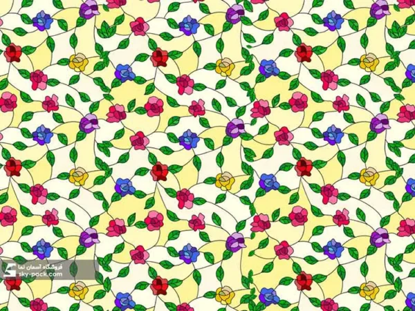 آسمان مجازی طرح گلهای رنگی شیشه ای - Image 2