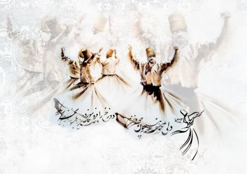 پوستر دیواری نقاشی رقص سما و مولانا