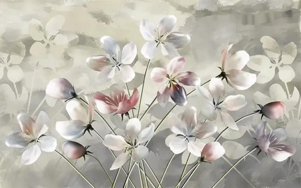 پوسترکاغذ دیواری سه بعدی گل یخی - Image 2