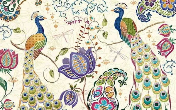 کاغذ دیواری سه بعدی طرح طاوس - Image 2