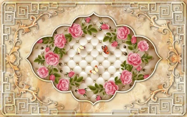 پوستر دیواری پروانه و گل سرخ - Image 2