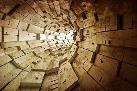 پوستر سه بعدی تونل چوبی