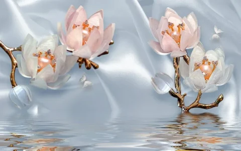 پوستر دیواری سه بعدی گل یخ