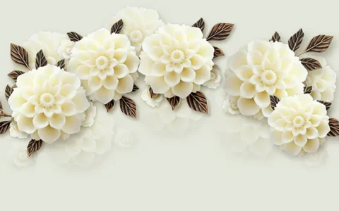 پوستر دیواری سه بعدی گلهای میخک