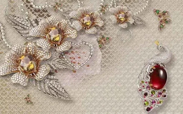 پوستر دیواری سه بعدی طاووس یاقوتی - Image 2