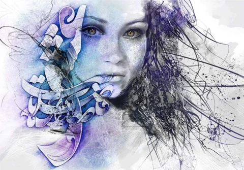 کاغذ دیواری تایپوگرافی طرح چهره