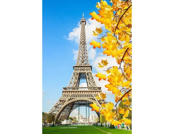 پوستر سه بعدی برج ایفل و شکوفه ها - Image 2
