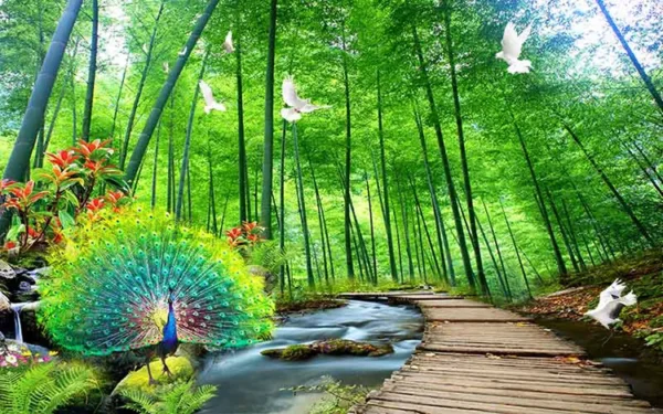 پوستر سه بعدی منظره پل چوبی - Image 2