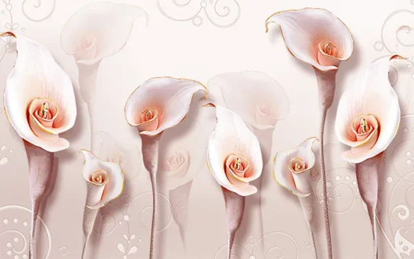 کاغذ دیواری سه بعدی گل شیپوری - Image 2