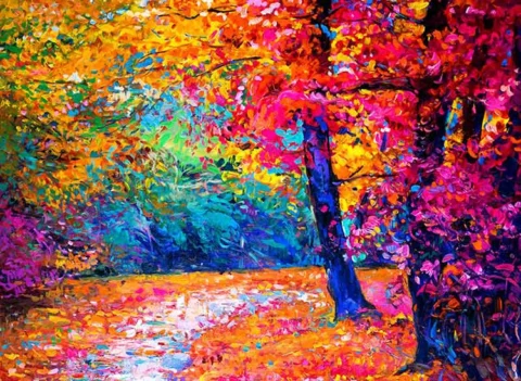 پوستر دیواری نقاشی جنگل