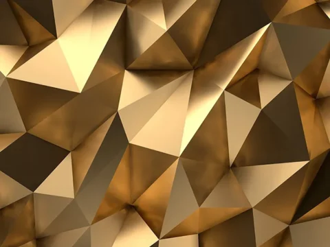 پوستر سه بعدی هندسی طلایی