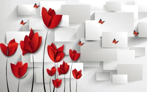 کاغذ دیواری سه بعدی هندسی