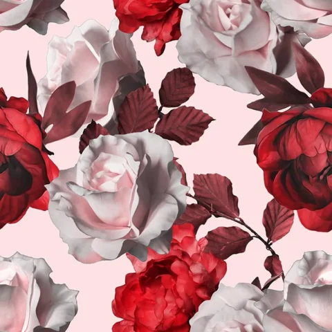 کاغذ دیواری گل های رز رنگی