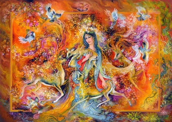 تابلو بوم نقاشی آهو - Image 2