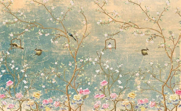 طرح کاغذ دیواری سه بعدی گلها - Image 2