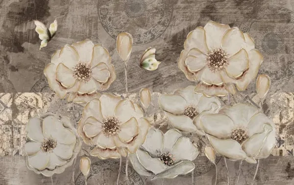 پوستر دیواری سه بعدی گل مخصوص پذیرایی - Image 2