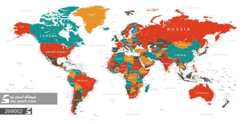 پوستر دیواری نقشه کره زمین